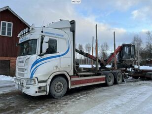 Scania R650 Timber truck with wagon and crane camión maderero