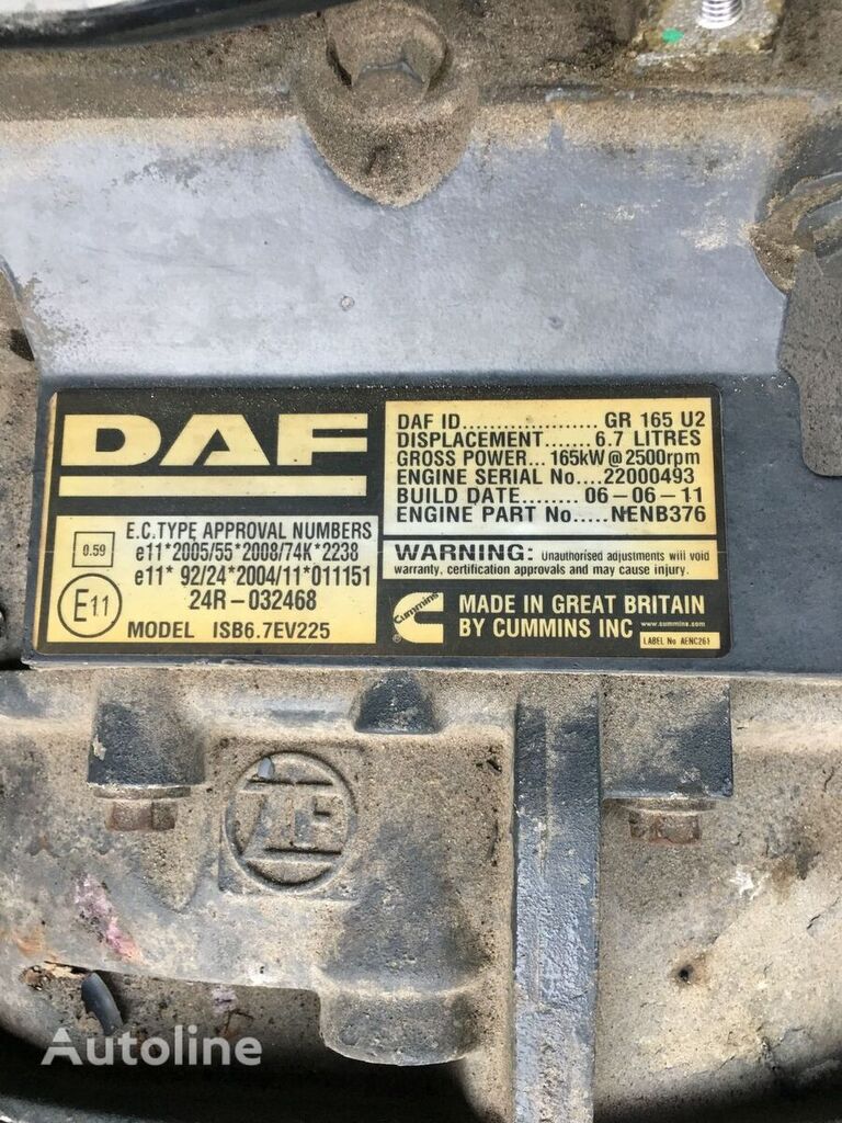 DAF GR165 U2 motor para DAF Lf45  camión
