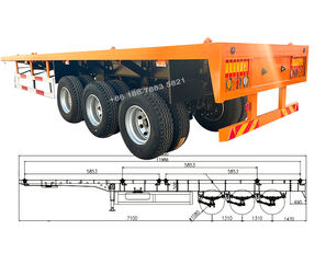 Tri Axle Semi Flatbed Trailer Truck for Sale in Mexico semirremolque caja abierta nuevo
